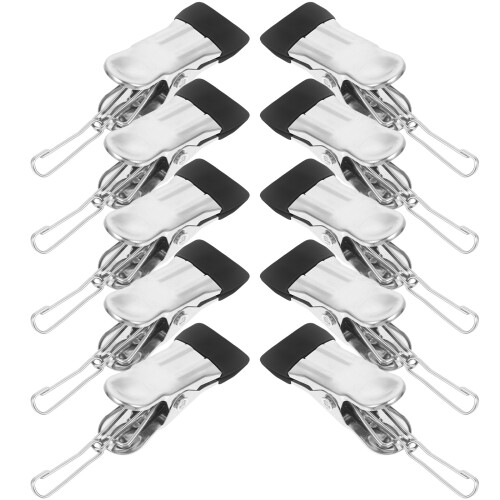 40Pcs Black Windproof Clothespins Clips Non-Slip Clothes Pegs 2