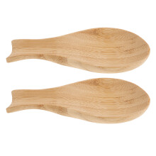10Pcs Multifunctional Wood Spoon Rest Khaki for Stove Counter Decor