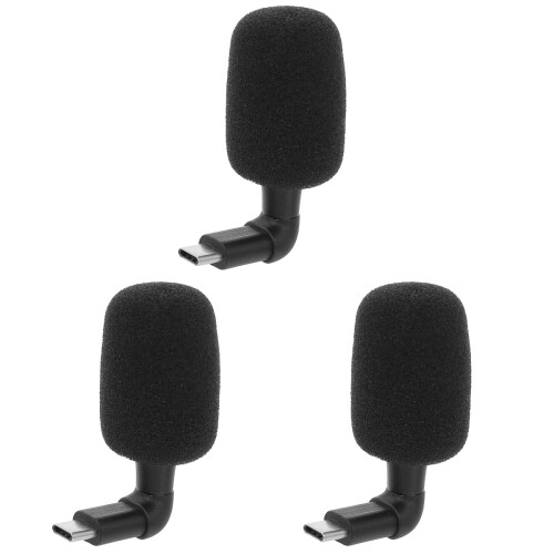 3St Mini Microfoon Zwart, Voor Computer, Video En Karaoke Thuis 1