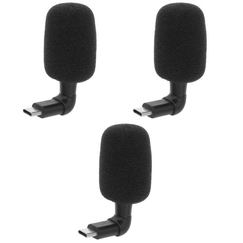 3St Mini Microfoon Zwart, Voor Computer, Video En Karaoke Thuis 2
