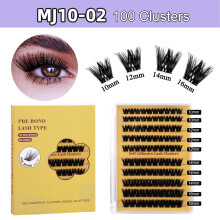 MJ10-01~MJ11-04 10-16mm pestañas negras 40-200 colores