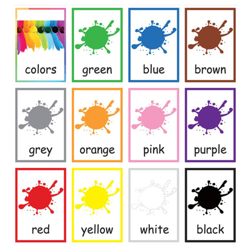 Cartes Cognitive Couleurs Mots Anglais Apprentissage
