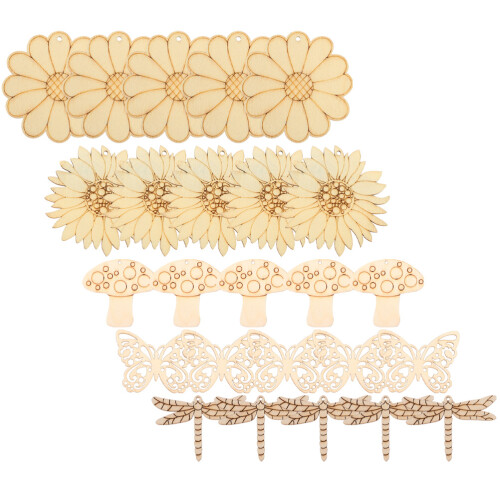 100Ensembles Artisans Bois Naturel Découpages Pour Projets DIY