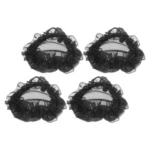 8Pièces Résistants Filets À Chignon En Tissu Noir Pour Filles