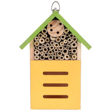 1Wooden Bee House Groen Buitenhuis Natuurlijke Insectenhut