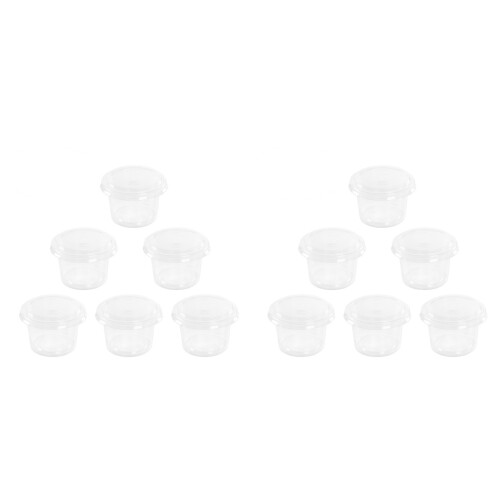 200Pièces Coupelles Transparentes Avec Couvercles Plates Pour Desserts 1