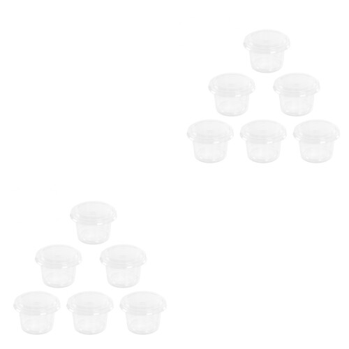 200Pièces Coupelles Transparentes Avec Couvercles Plates Pour Desserts 2