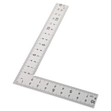 3Pièces Règles Acier Inoxydable Argent Équerre Mesure Angles Multiples