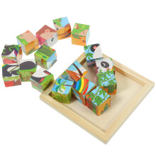 4Ensembles Blocs Puzzle En Bois Couleurs Assorties Enfants