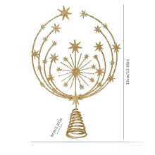 (Gold Star) Minimalist Modern Christmas Tree Star Ornament 3d Snowflake Festive Decor Design