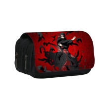 (13) Cartoon Naruto Pattern Double Layer Flip Cover Student Storage Stationery Bag