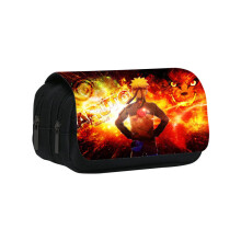 (19) Cartoon Naruto Pattern Double Layer Flip Cover Student Storage Stationery Bag
