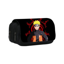 (8) Cartoon Naruto Pattern Double Layer Flip Cover Student Storage Stationery Bag