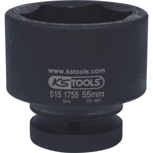 KS Tools 515.1755 Impact Socket Short 1-inch 55mm 2