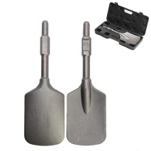 tonchean Clay Spade for Breaker, 1-1/8" Hex Shank Clay Spade Shovel Bit with Carrying Case, Demolition Hammer Jack Hammer Chisel Bits for Electric