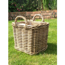 Very Strong Excellent Quality Lined Square Log Basket / Storage Basket