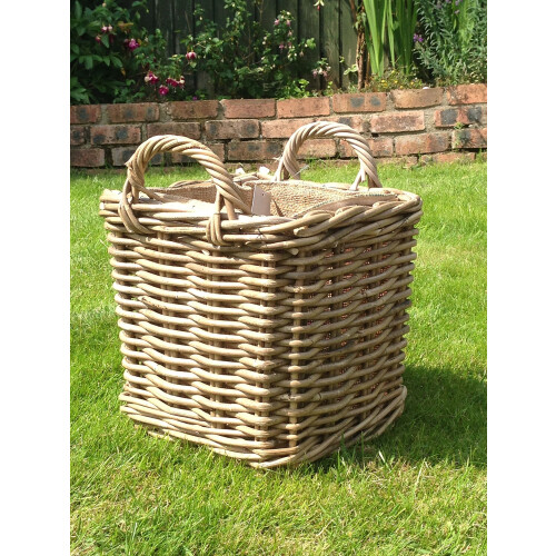 Very Strong Excellent Quality Lined Square Log Basket / Storage Basket