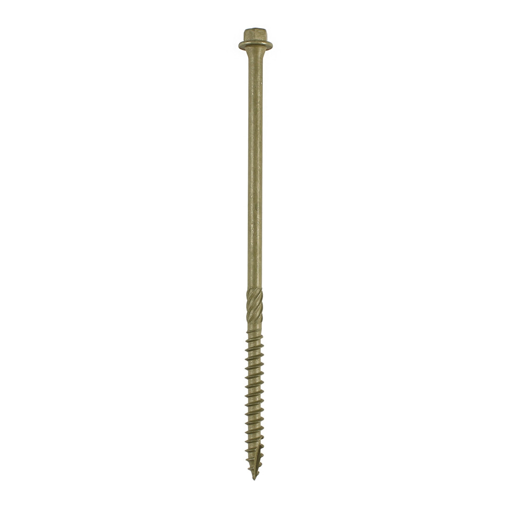 Timco Timber Screws ? Hex Head ? Exterior ? 6.7 X 250 - Box Of 50 Green