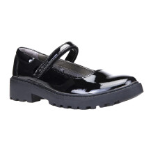 (13 UK Child, Shiny Black) Geox Girls J Casey G. P Leather School Shoes