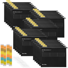 A4 Suspension Files, MerryNine 30PCS Polypropylene Filing Cabinet Suspension Files with Tabs and Card Inserts for School Home Work Office Organization
