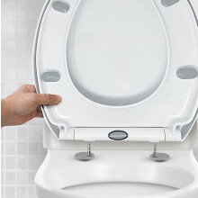 CUQOO Oval Toilet Seat Soft Close with Quick Release Hinges - Adjustable White Seat for Modern Bathrooms, Durable Anti-Slip Easy-to-Clean and