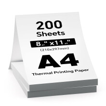 iDRPT 200 Sheets A4 Thermal Paper for Portable Printers, Thermal Printing Paper 8.27"X11.69", 210x297mm, Compatible with Various Brands of A4 Thermal