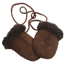 (One size, Chocolate) Eastern Counties Leather Baby Sheepskin Mittens