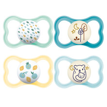MAM Day & Night MAM Air Silicone Dummies 16+ MAM Air Night // Set of 4 // Includes 2 Sterilised Transport Boxes