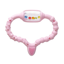 Curaprox Baby Teething Ring ? for Infants 0?24 Months | Soothes Teething Discomfort & Encourages Motor Skills | BPA-Free, Pink, with Training