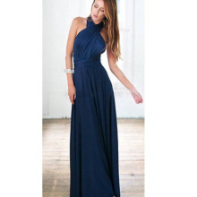 (Navy Blue,M)Women Evening Dress Convertible Style Bridesmaid Long Dresses Clothing Fashion