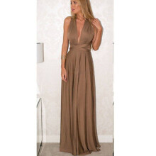 (Brown,S)Women Evening Dress Convertible Style Bridesmaid Long Dresses Clothing Fashion