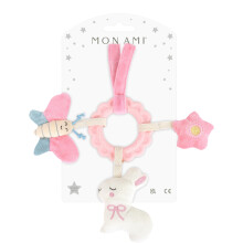 Bunny and Friends Teether Ring 10.5"/27cm | Soft Silicone & Plush Baby Teether | BPA-Free, Easy-Grip Design | Comforting Toy for Everyday Soothing