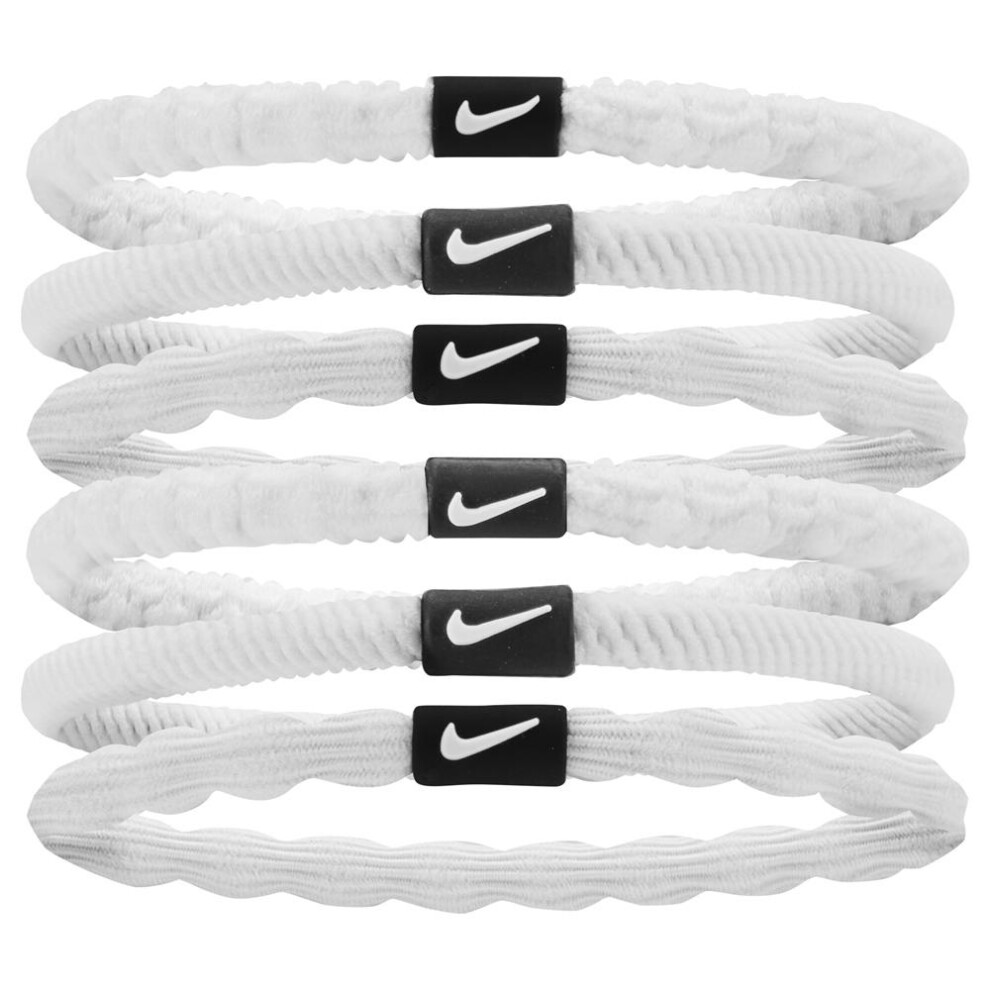 Nike (One Size, White) 2024 Flex Hair Ties (Pack Of 6)