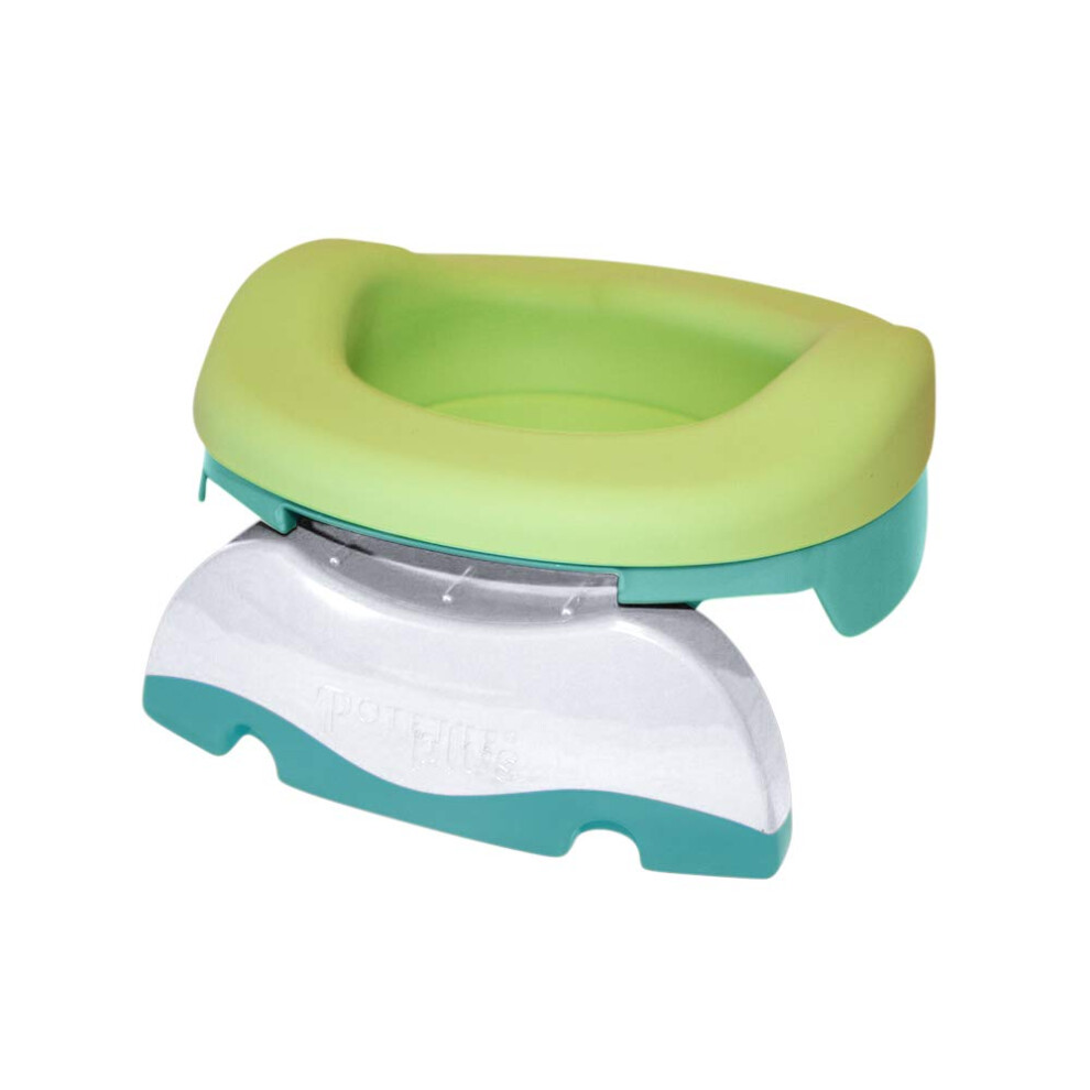 Multifunctional Potty Pack: Travel Pot, Toilet Reducer, Home Potty Thanks To The Soft Refill And 10 Disposable Refills ( Green). Light/Green Potette Plus