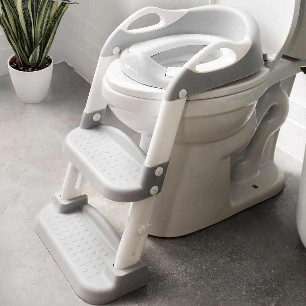 Jool Baby Potty Training Seat With 2 Step Ladder For Toddlers - Splash Guard, Adjustable Height (Grey) Grey Jool Baby Products