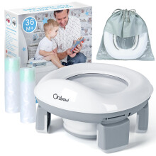 Orzbow Portable Potty for Toddlers, Travel Potty Training Toilet Seat with 4 Legs, Foldable Kids Toilet Seat with 40pcs Potty Bags, Detachable Carry