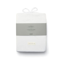 2 Pack Cotbed Fitted Sheets, White (142x70x19cm)