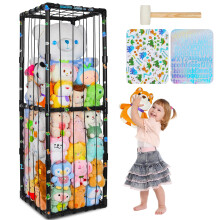 MHJY Stuffed Animals Zoo Storage Soft Toy Holder Organiser Large Cuddly Toys Storage Shelf with Elastic Band Stuffed Animals Cage for Nursery Playroom