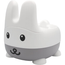 Bunny Training Potty with Back Rest, Removable Bowl & Lid (Grey)