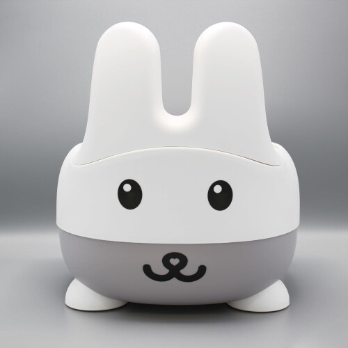 Bunny Training Potty with Back Rest, Removable Bowl & Lid (Grey) 1