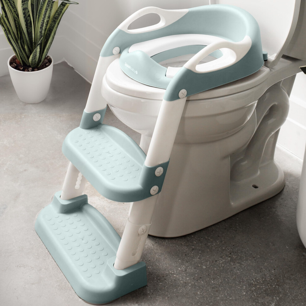 Jool Baby Potty Training Seat With 2 Step Ladder For Toddlers - Splash Guard, Adjustable Height (Aqua) Jool Baby Products