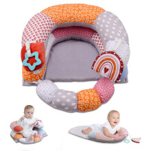 2-in-1 Tummy Time Baby Mat & Seated Support Pillow, Tummy Time Cushion with Detachable Support Prop, for Early Development Support for Newborns and