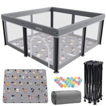 Foldable Baby Playpen with Mat?50"?50" Collapsible Playard for Babies and Toddlers?Indoor&Outdoor Kids Safety Play Pen?Portable Travel Playpen ?with