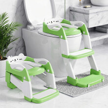 Orzbow Potty Training Toilet Seat with Steps, 2 in 1 Toddler Toilet Seat and Step, Portable Potty for Toddlers, Height Adjustable, Extended Pedal &