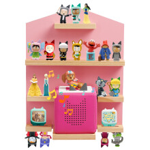 for TonieBox 1 and Toniebox 2 House Magnetic Shelf for Tonies, Soild Pine Wood Wall Floating Shelves for Toniebox Starter Display Shelves Compatible
