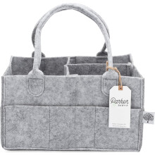 Parker Baby Diaper Caddy - Nursery Storage Bin and Car Organizer for Diapers and Baby Wipes