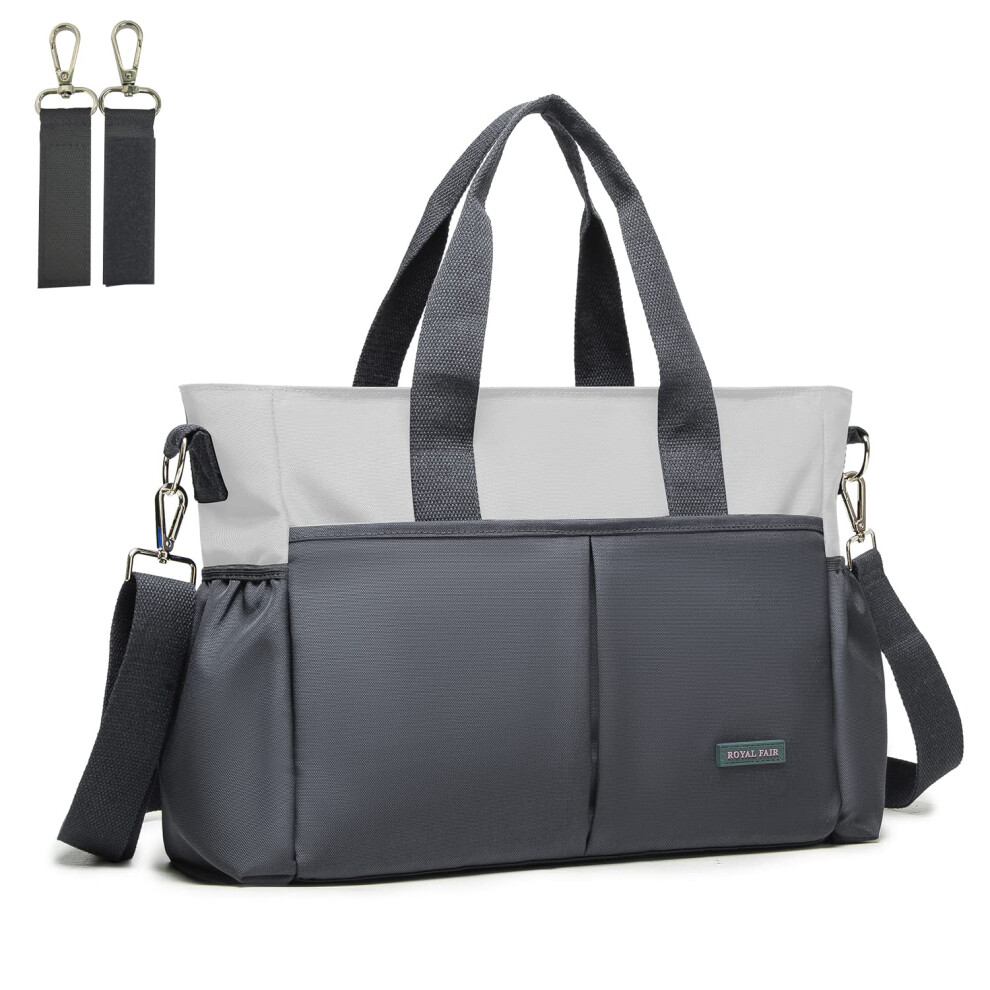 Nappy Changing Bags, Baby Changing Bag For Mom And Dad Portable Messenger Tote Bag With Pram Clips, Maternity Diaper Bag Travel Tote Bag Royalfair