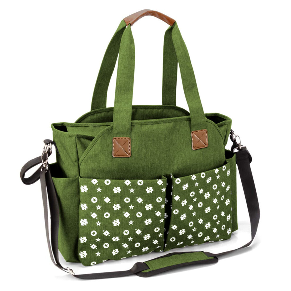 Large Nappy Changing Tote Bag, 12 Pockets, Spacious Storage For Baby Accessories Homlynn