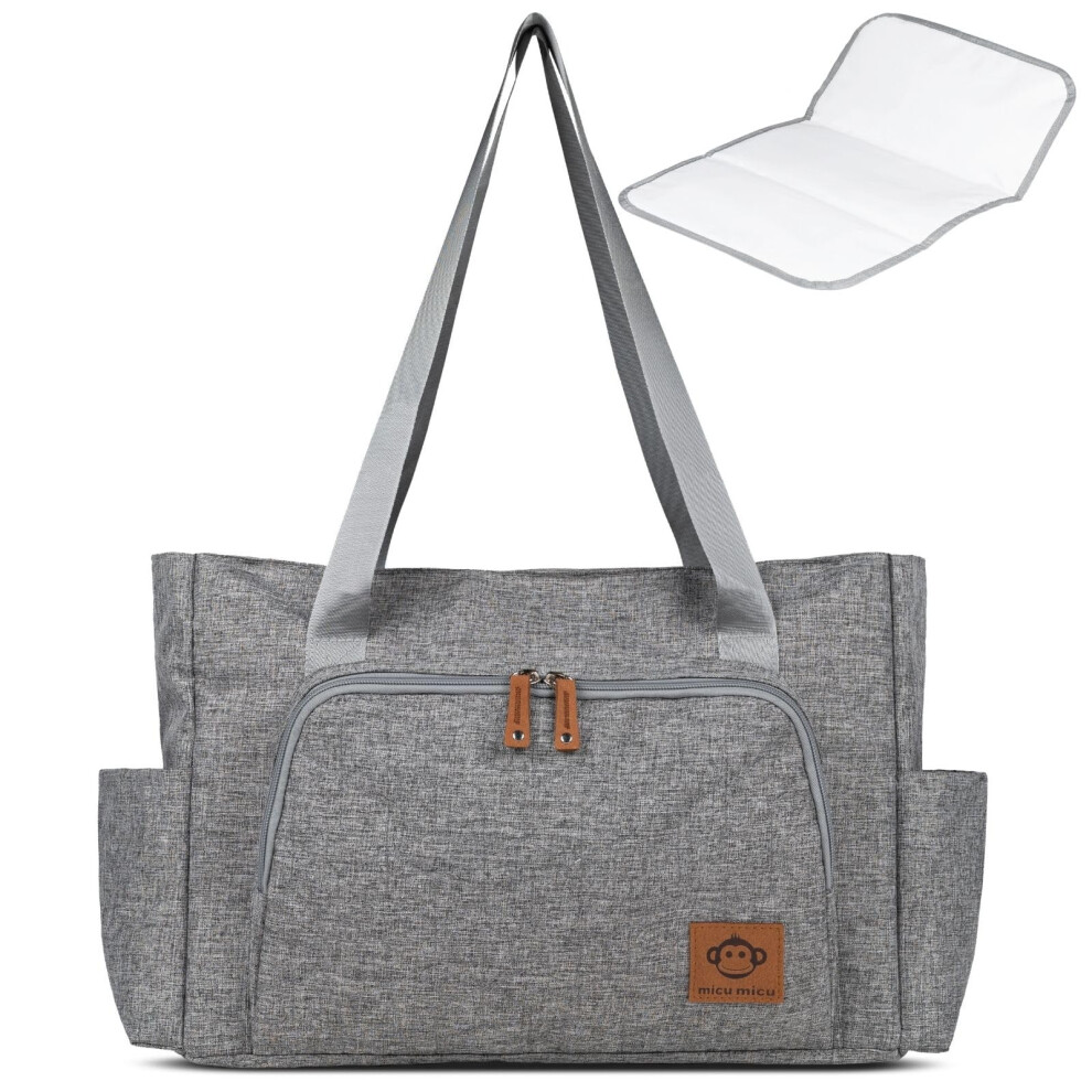 Micu Micu Baby Changing Bags, Pram Bag With Portable Baby Changing Mat, Nappy Changing Bags, Hospital Bag For Mum, Large Capacity, Waterproof Fabric