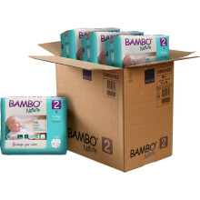 Bambo Nature Premium Eco Nappies, Eco-Labelled Sustainable Nappies, Enhanced Leakage Protection, Secure & Comfortable Baby Nappies, - Size 2 Nappies